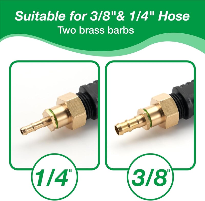 VanPet 29 Inches Sprayer Wand,1/4" & 3/8" Brass Barbs Sprayer Wand Replacement, Stainless Steel Replacement Sprayer Wand with Shut off Valve & 2 Hose Clamps (1/4" & 3/8" Barb Sprayer Wand) - Image 2